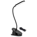Aigostar - LED  Dimmelhető tölthető asztali lámpa klipsszel LED/2,5W/5V fekete