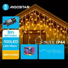 Aigostar - LED Karácsonyi kültéri lánc 100xLED/8 funkció 8x0,6m IP44 meleg fehér