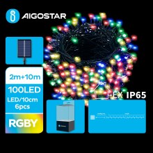 Aigostar - LED Napelemes karácsonyi lánc 100xLED/8 funkció 12m IP65 többszínű