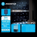 Aigostar - LED Napelemes karácsonyi lánc 100xLED/8 funkció 4x1m IP65 hideg fehér