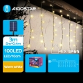 Aigostar - LED Napelemes karácsonyi lánc 100xLED/8 funkció 8x0,4m IP65 meleg fehér