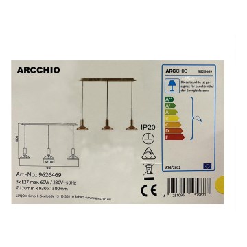Archchio - Csillár zsinóron JAIKA 3xE27/60W/230V