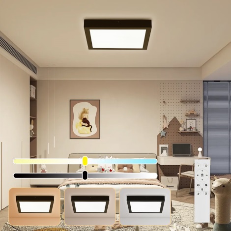 Brilagi - LED Dimmelhető fürdőszobai lámpa FRAME SMART LED/24W/230V 3000-6000K IP44 fekete + távirányítás