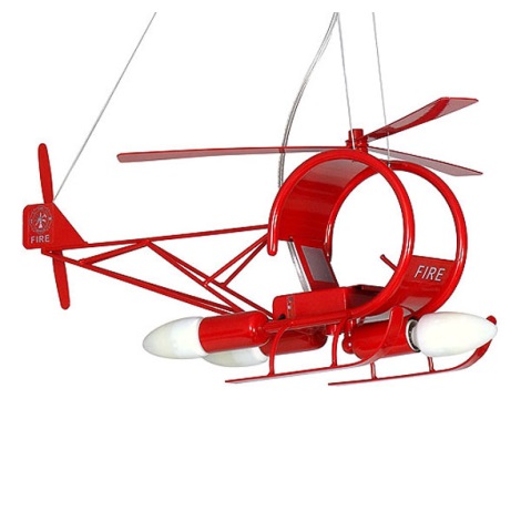 Gyermek csillár Helikopter gyerek  3xE14/60W piros
