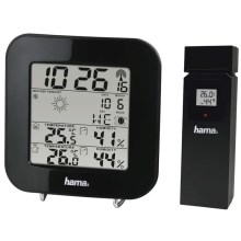 Hama - Meteorológiai állomás LCD kijelzővel és ébresztőórával 2xAA fekete