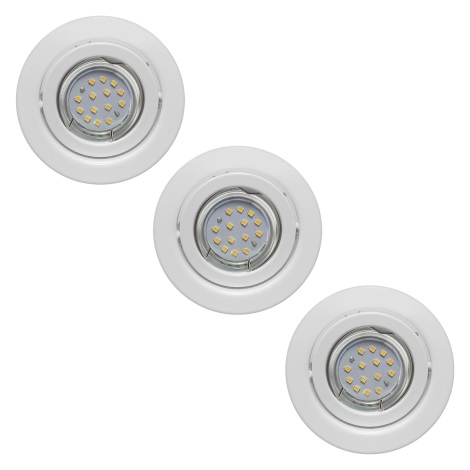 Készlet 3x LED beépíthető lámpa BASIC 3xGU10/3W/230V + Izzó 3xGU10/50W INGYENES