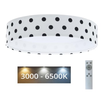 LED Dimmelhető mennyezeti lámpa SMART GALAXY KIDS LED/24W/230V 3000-6500K  pontok fehér/fekete + távirányító