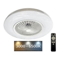 LED Dimmelhető mennyezeti lámpa ventilátorral OPAL LED/72W/230V 3000-6500K + távirányítás