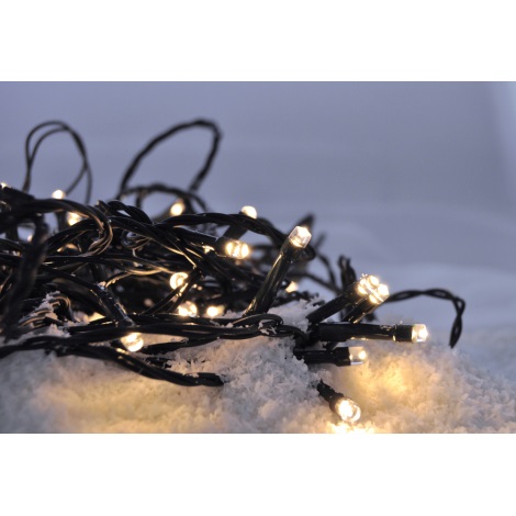 LED Karácsonyi kültéri lánc 50xLED/8 funkciók/3xAA 8m IP44 meleg fehér