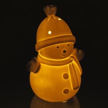 LED Karácsonyi porcelán dekoráció LED/3xLR44 hóember