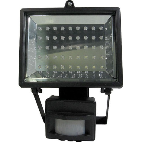 LED reflektor PIR érzékelővel T303 45xLED/3,5W/230V fekete
