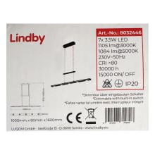 Lindby - LED Dimmelhető csillár zsinóron NAIARA 7xLED/4W/230V