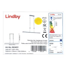 Lindby - LED Dimmelhető csillár zsinóron SLADJA LED/24W/230V
