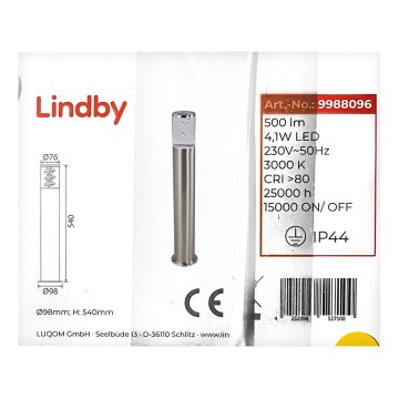 Lindby - LED Kültéri lámpa BELEN LED/4,1W/230V IP44