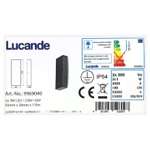 Lucande - LED Kültéri fali lámpa CORDA 2xLED/3W/230V IP54