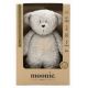 Moonie - Snuggle buddy dallammal és világítással medvebocs organikus szürke natur
