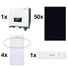 Napelemes készlet SOFAR Solar - 20kWp panel RISEN Full Black + 20kW SOLAX átalakító 3p + 20 kWh elemek SOFAR akkumulátorvezérlő egységgel