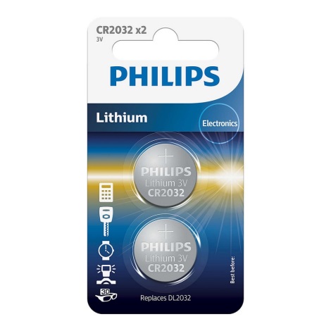 Philips CR2032P2/01B - 2 db lítium gombelem CR2032 MINICELLS 3V
