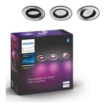 Philips - KÉSZLET 3x LED RGB Dimmelhető beépíthető lámpa Hue CENTURA 1xGU10/5,7W/230V 2000-6500K