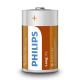 Philips R20L2F/10 - 2 db cink-klorid elem D LONGLIFE 1,5V