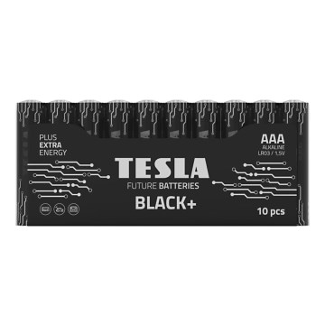 Tesla Batteries - 10 db Alkáli elem AAA BLACK+ 1,5V