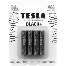 Tesla Batteries - 4 db Alkáli elem AAA BLACK+ 1,5V