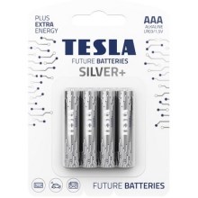 Tesla Batteries - 4 db Alkáli elem AAA SILVER+ 1,5V