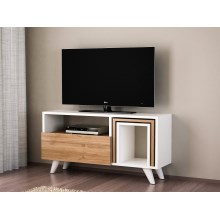 TV asztal NOVELLA 51x90 cm fehér/barna
