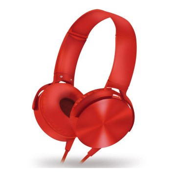 Vezetékes fejhallgató mikrofonnal piros