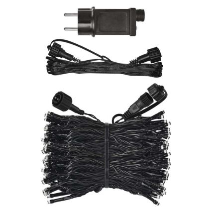 100 LED-es kültéri fényfüzér, 15 m, IP44, hideg fehér