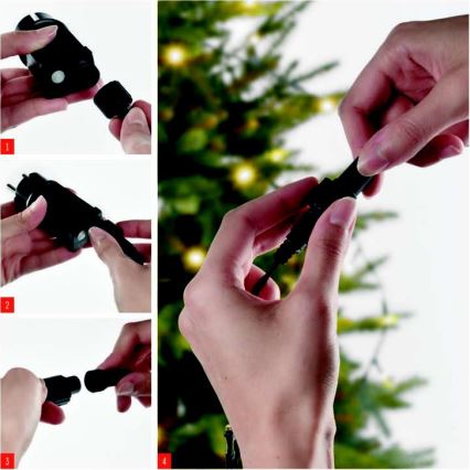 100 LED-es kültéri fényfüzér, 15 m, IP44, hideg fehér