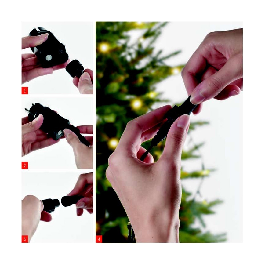 100 LED-es kültéri fényfüzér, 15 m, IP44, hideg fehér