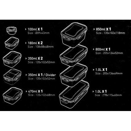 11 darabos LOCK ételtároló doboz szett