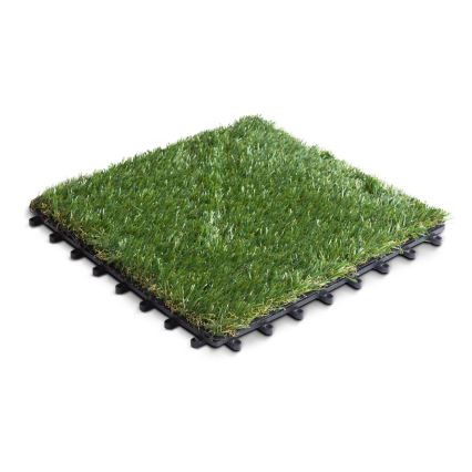 11 darabos szett: zöld műfű csempék, 30×30 cm, 20 mm szálmagasság