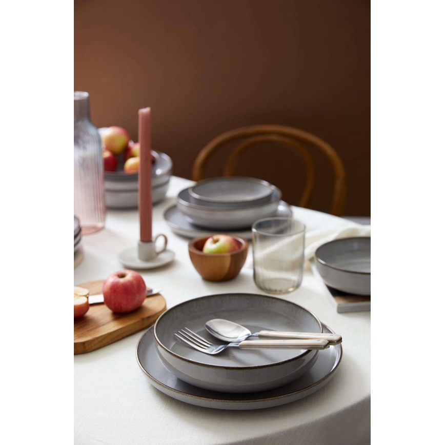 12 darabos étkészlet szürke/porcelán