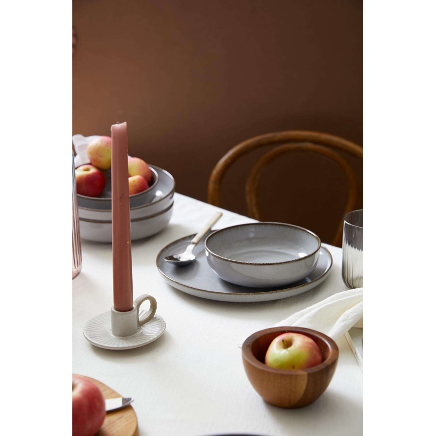 12 darabos étkészlet szürke/porcelán