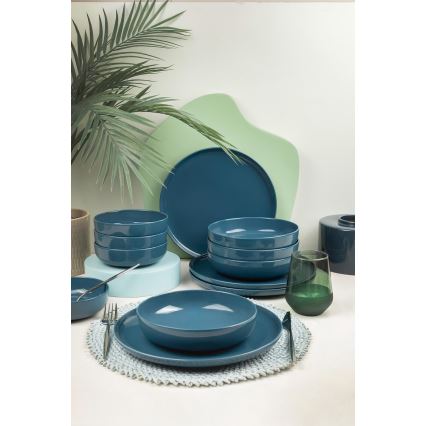 12 darabos kék porcelán étkészlet