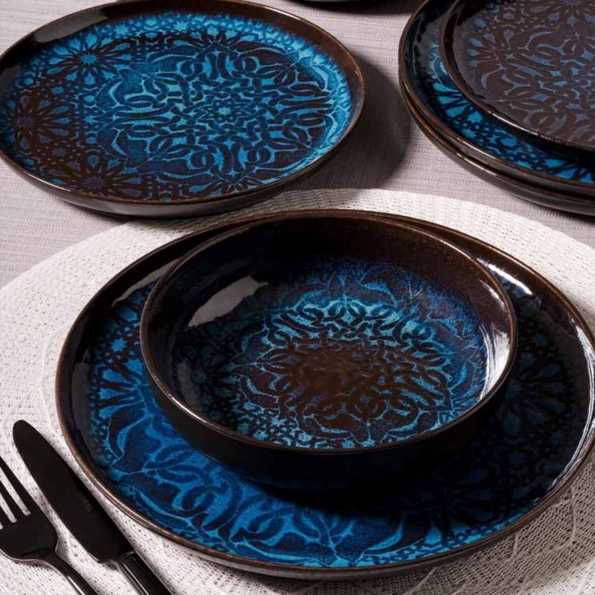 12 darabos kék porcelán étkészlet