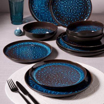 12 darabos kék porcelán étkészlet