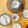 12 darabos porcelán étkészlet, fehér/fekete