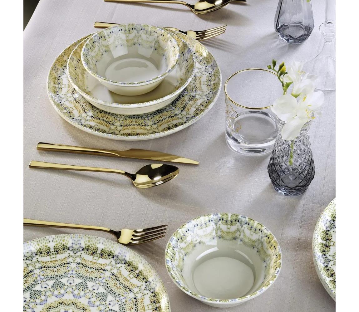 12 darabos színes porcelán étkészlet 430KSV8965
