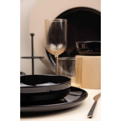 12 részes fekete porcelán étkészlet