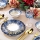 12 részes porcelán étkészlet, fehér/kék