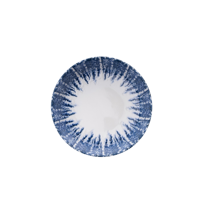 12 részes porcelán étkészlet, fehér/kék