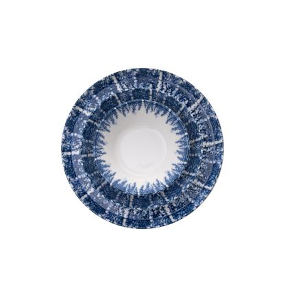 12 részes porcelán étkészlet, fehér/kék
