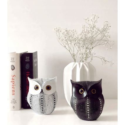 15 cm-es asztali dekoráció, fehér/fekete