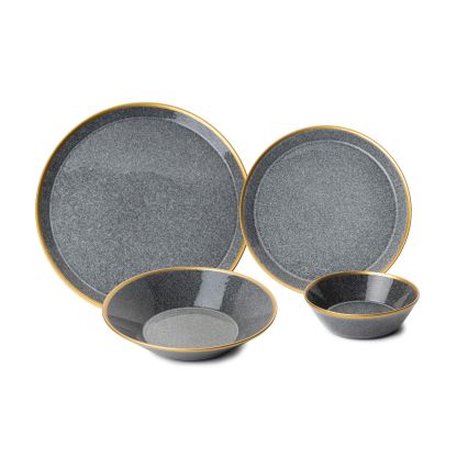 16 darabos étkészlet antracit/arany/porcelán