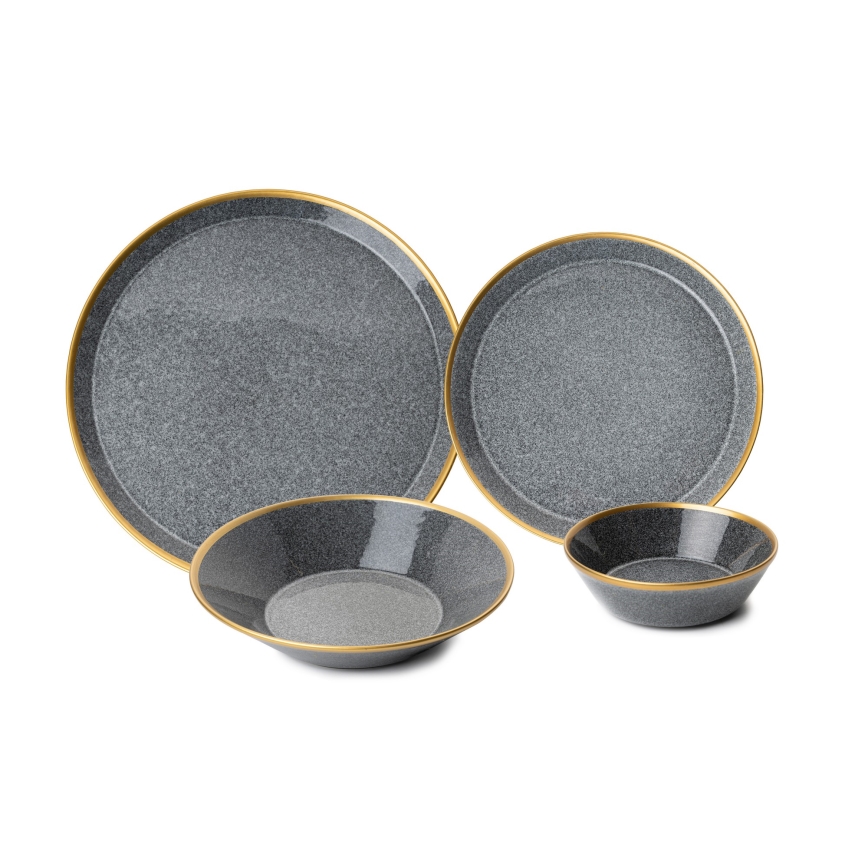16 darabos étkészlet antracit/arany/porcelán