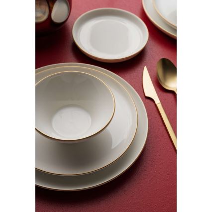 16 darabos étkészlet bézs/arany/porcelán