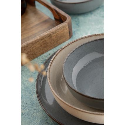 16 darabos étkészlet szürke/bézs/porcelán